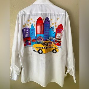 New York Scenery Button Down Shirt